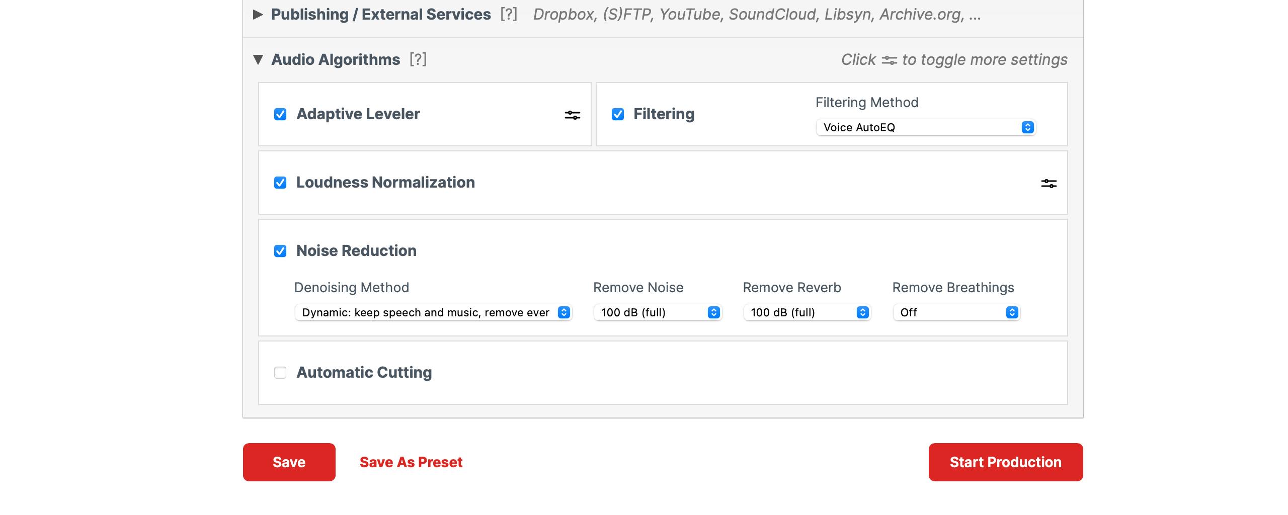 start processing